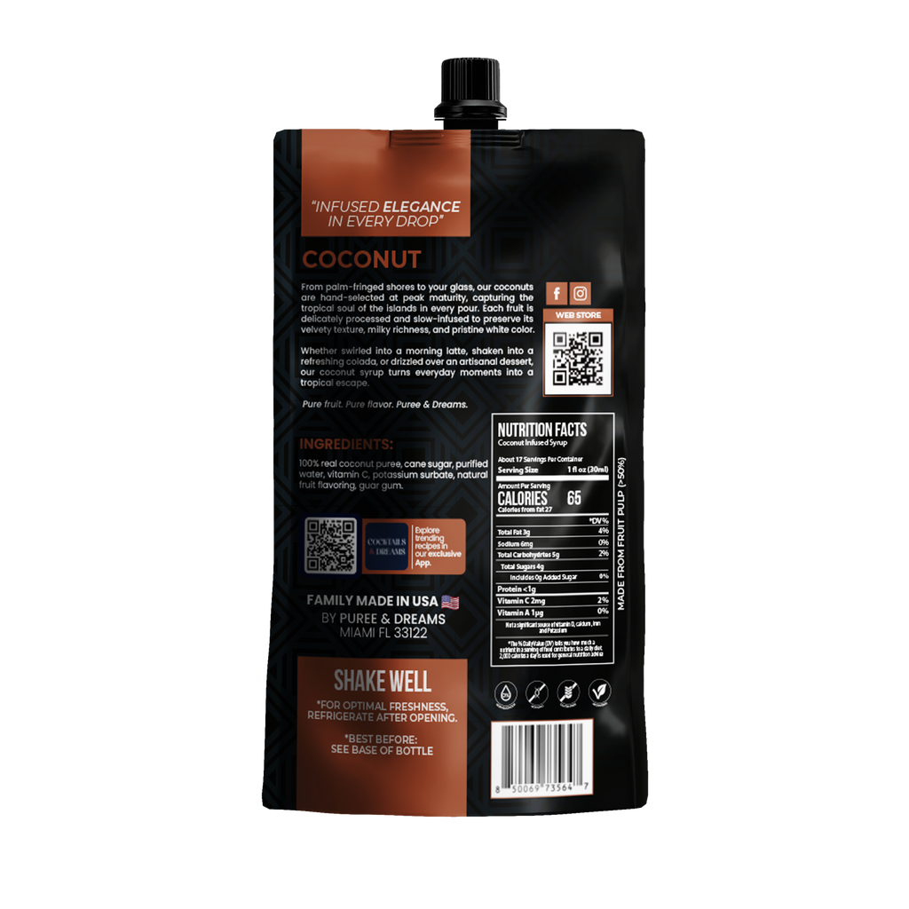 Coconut pureé Infused Syrup – Tropical Velvet Texture