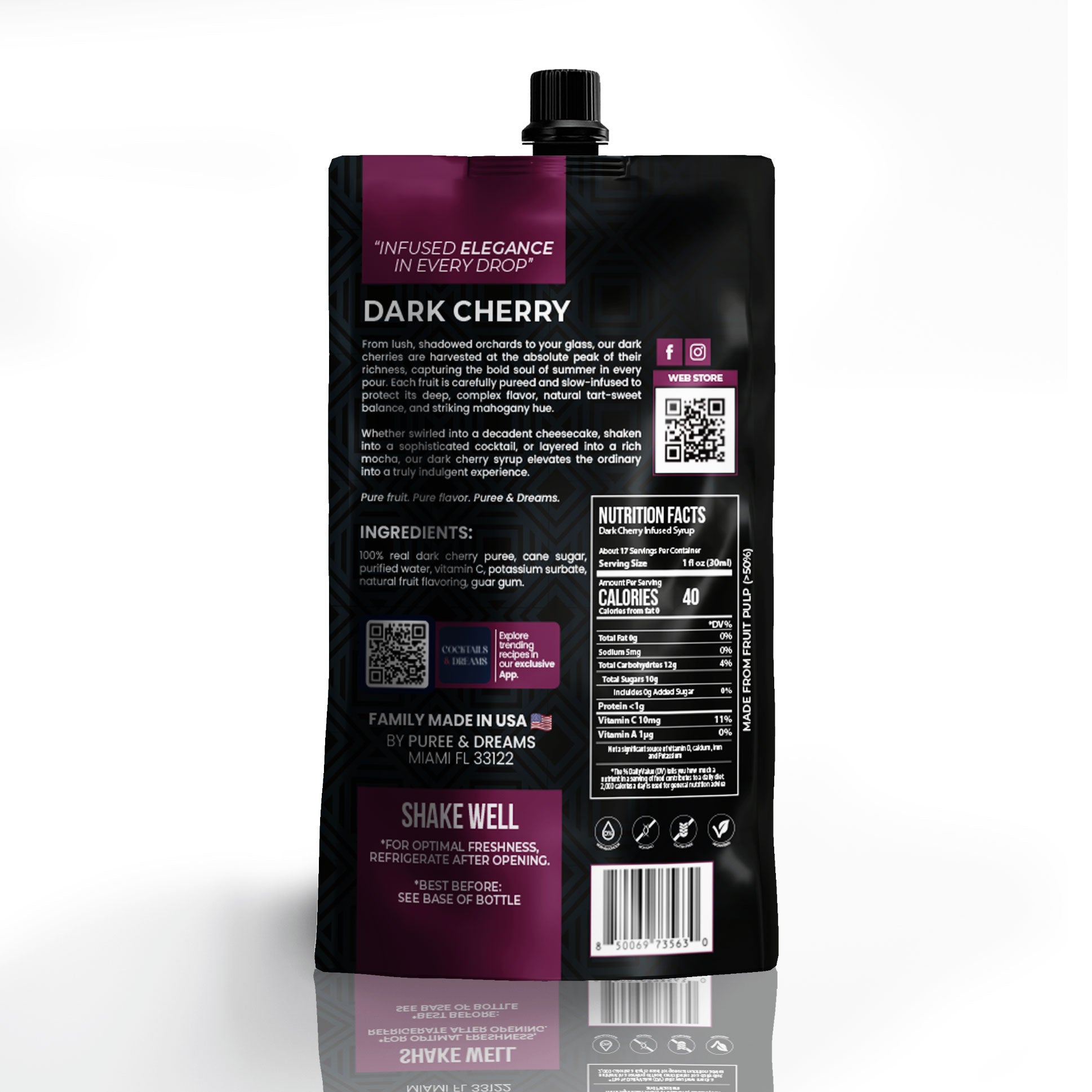 Dark Cherry Puree Infused Syrup – Rich & Exquisite Flavor