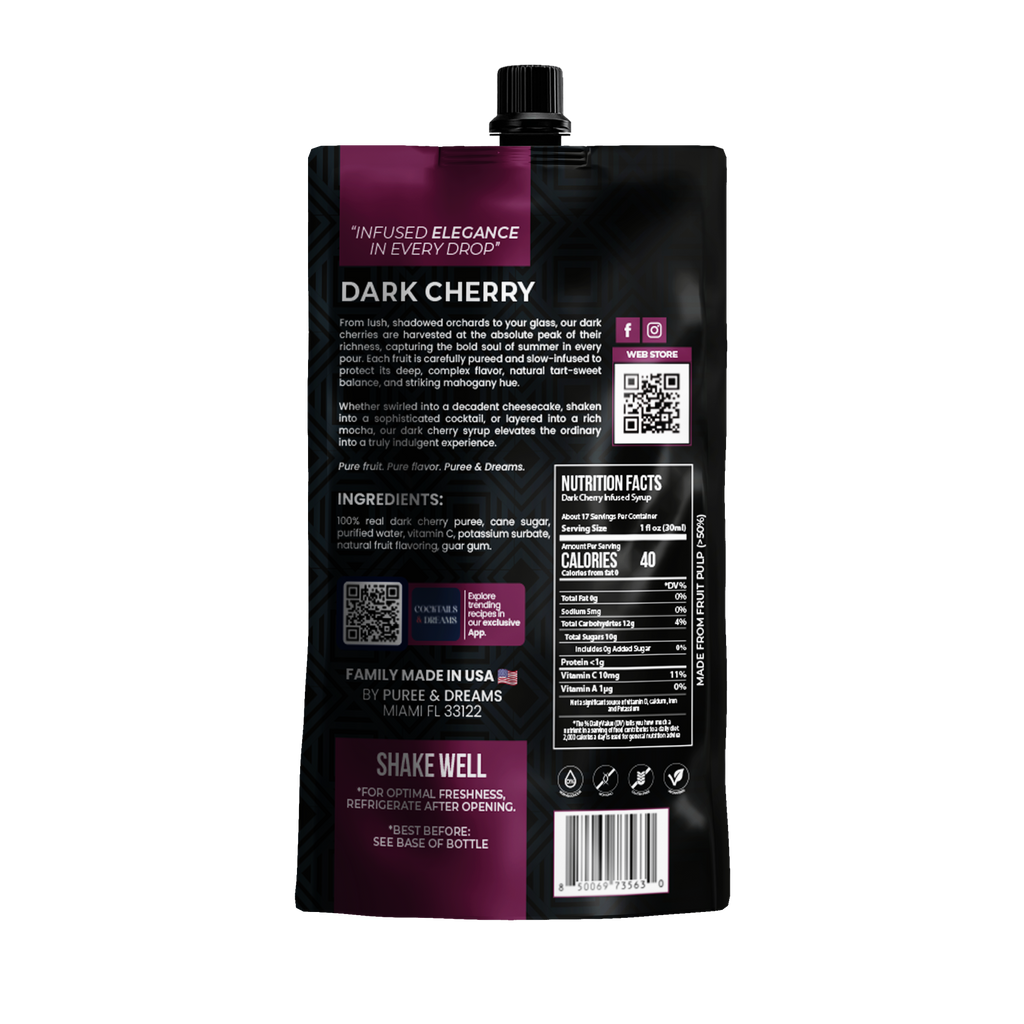 Dark Cherry Puree Infused Syrup – Rich & Exquisite Flavor