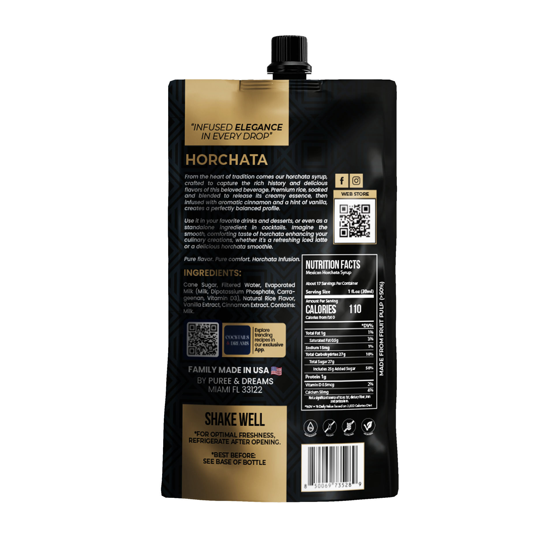 Horchata Premium Infused Syrup for Mixology
