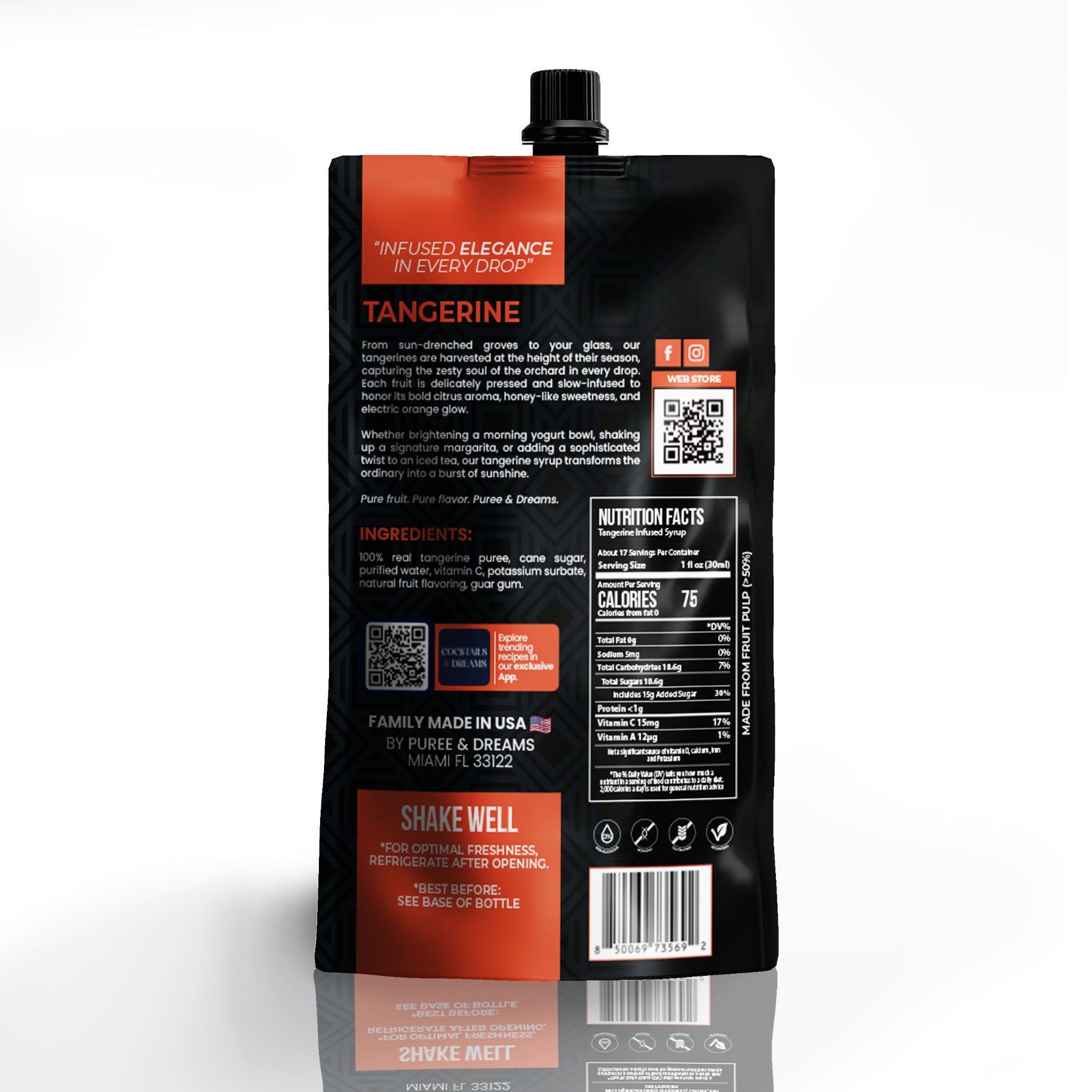 Tangerine Sweet Puree Infused Syrup – Bright Citrus Aroma
