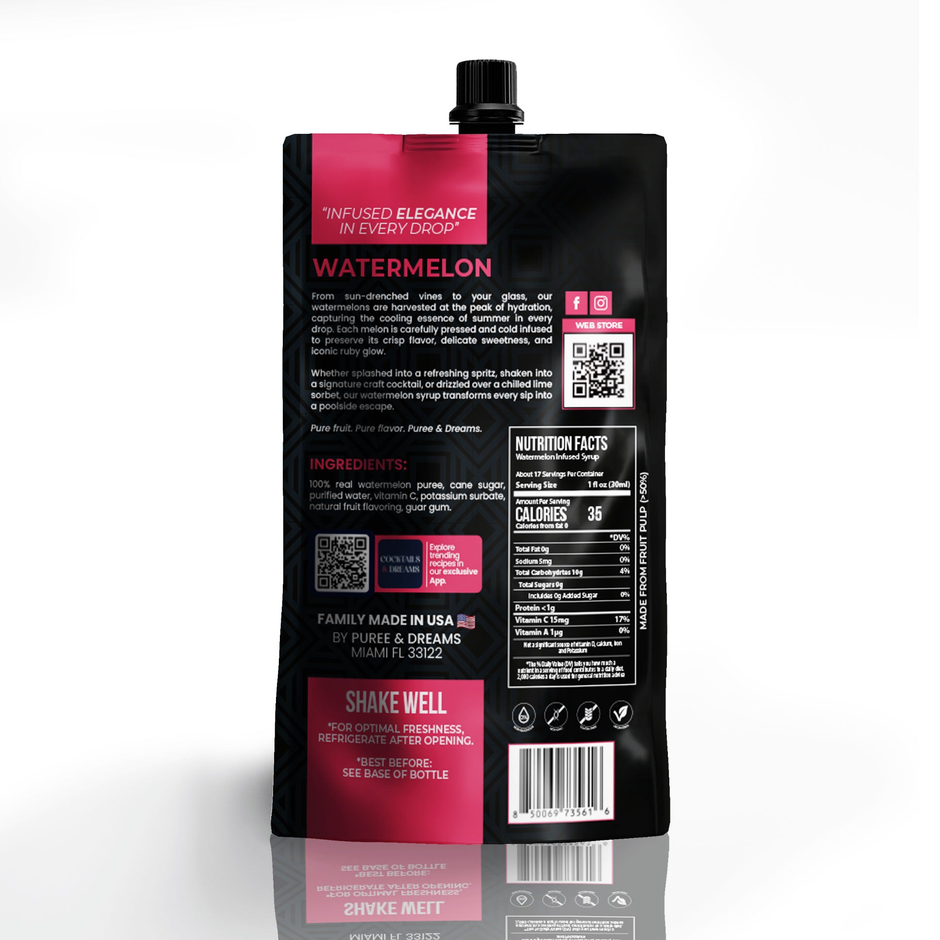 Watermelon Puree Infused Syrup – Summer Queen Cocktail Base